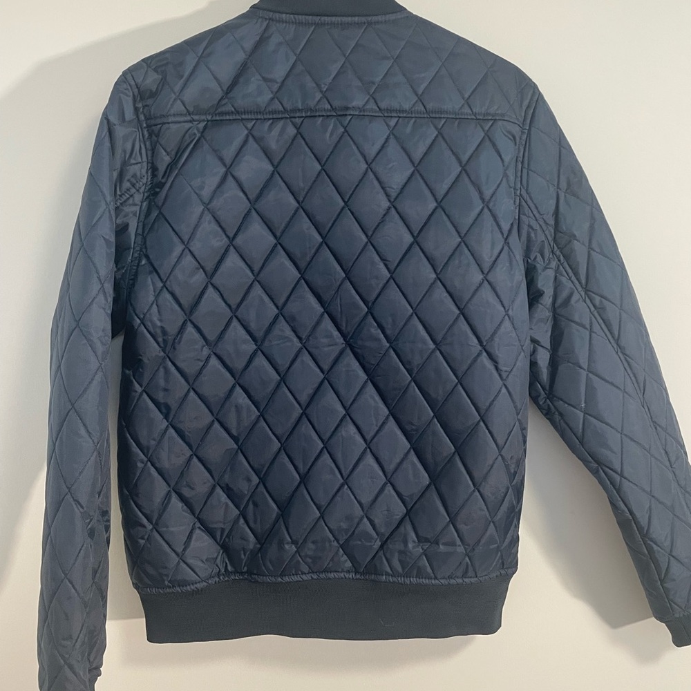 Men’s  Quilted Navy Bomber Jacket Medium - Picture 2 of 13